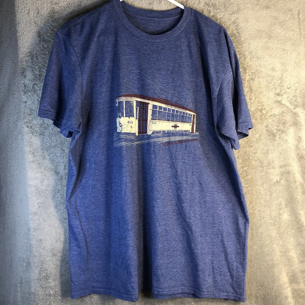 The Barn Mercantile Men's Shirt Little Rock, AR Central Arkansas Transit Trolly